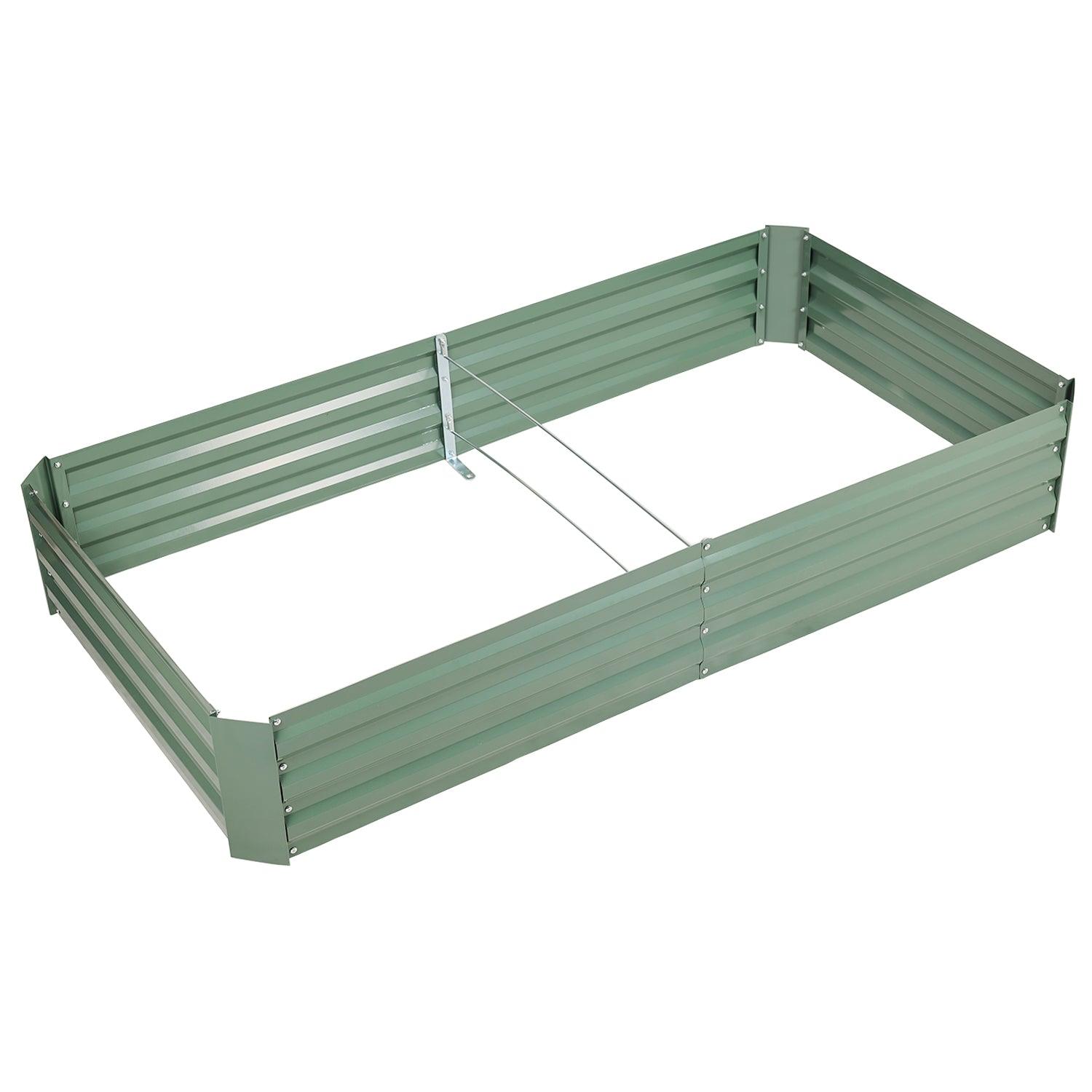 Outdoor Raised Garden Bed 6' x 3' /8' x 4' - Reinforced Galvanized Steel Planter Box for Vegetables, Patio, Outdoor Yard Planter Aoodor 6 × 3 Ft.